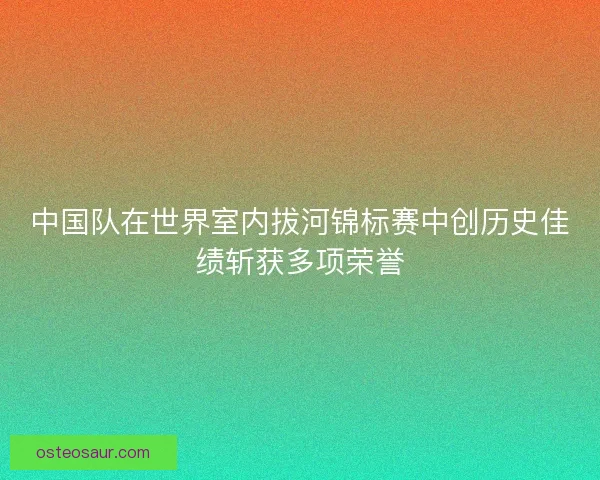 中国队在世界室内拔河锦标赛中创历史佳绩斩获多项荣誉